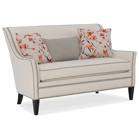 Wing Back Settee with Nailhead Border